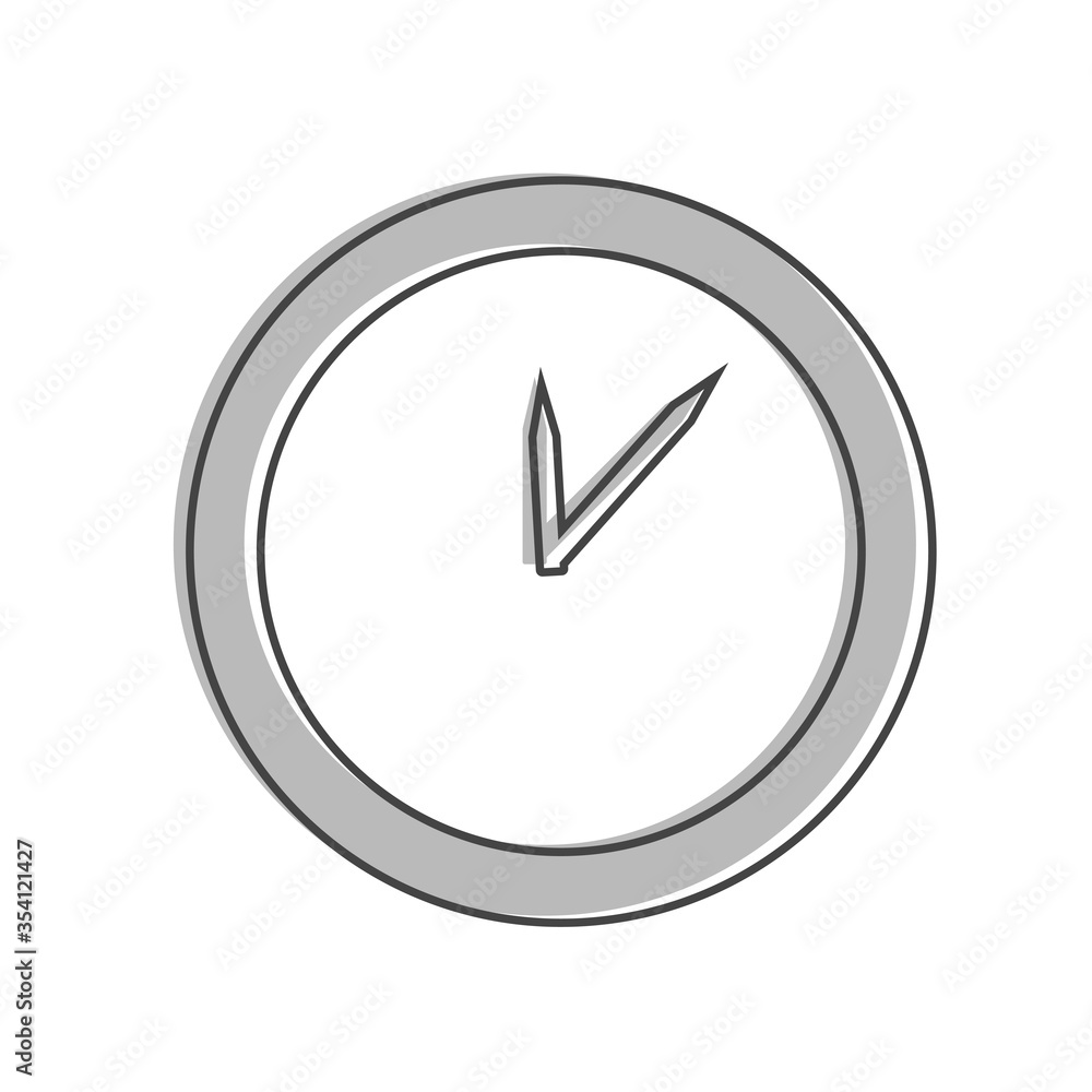 Vector image of a clock cartoon style on white isolated background. Vector image of a clock cartoon style on white isolated background.