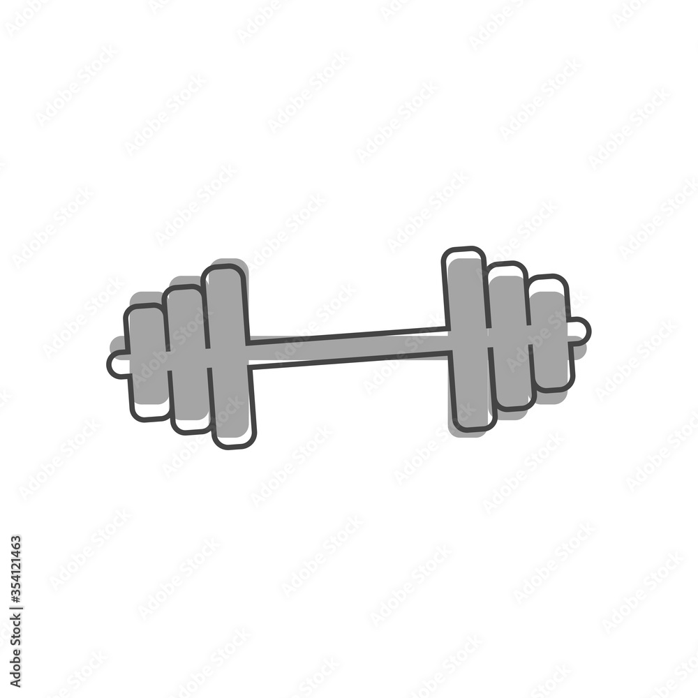 Vector image dumbbells cartoon style on white isolated background. Vector image dumbbells cartoon style on white isolated background.
