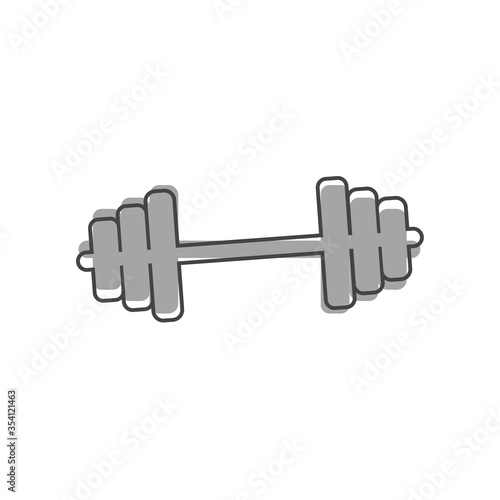 Vector image dumbbells cartoon style on white isolated background.