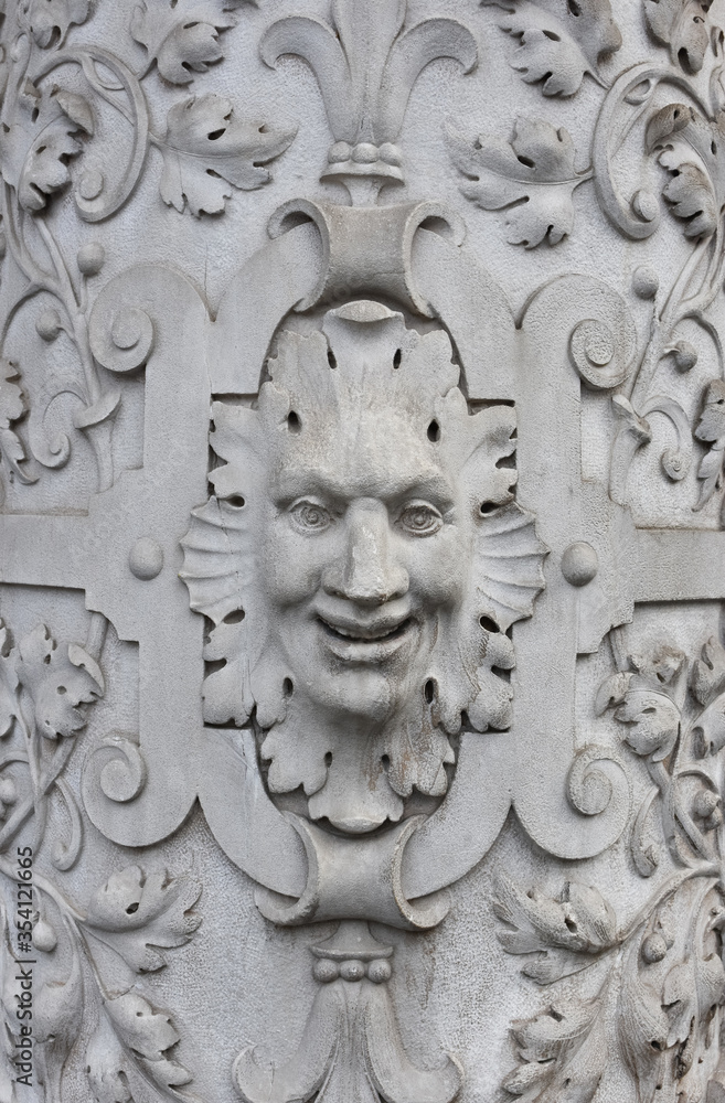 Detail of a column in Hauptplatz (main square), in Graz, Styria region, Austria.
