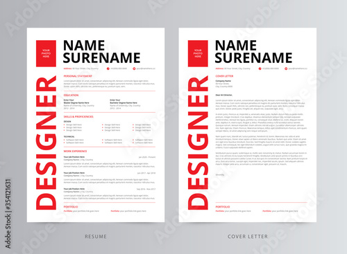 Professional Resume/CV And Cover Letter Template Design	
