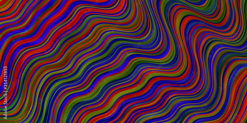 Light Multicolor vector texture with wry lines. Brand new colorful illustration with bent lines. Pattern for commercials, ads.