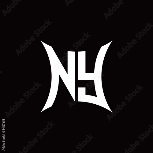 NY monogram logo with sharped shape design template