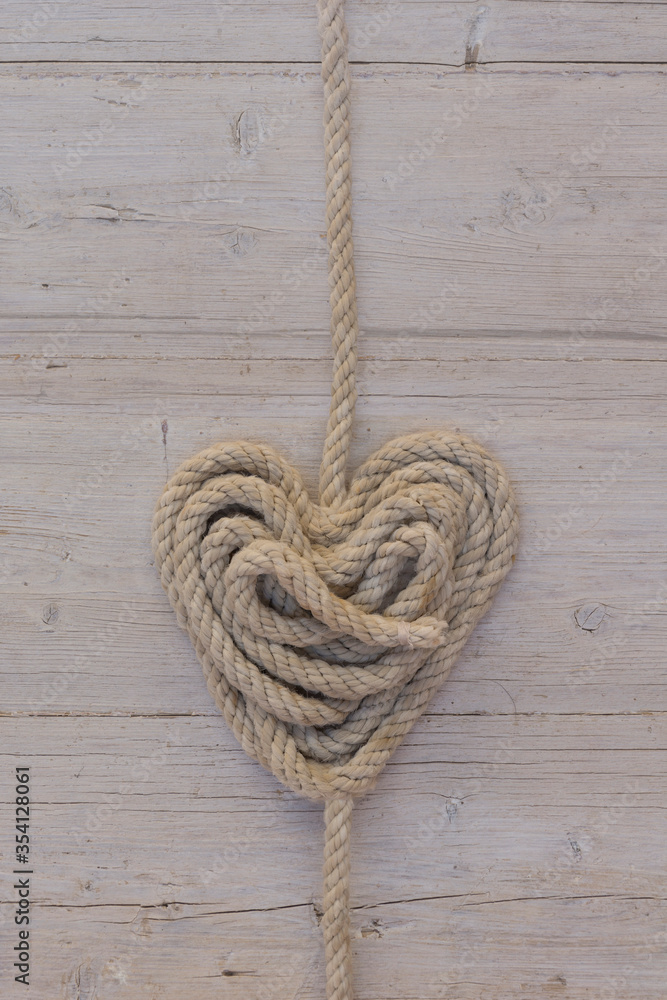 Obraz premium Heart made with rope