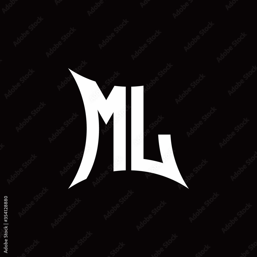 ML monogram logo with sharped shape design template Stock Vector ...