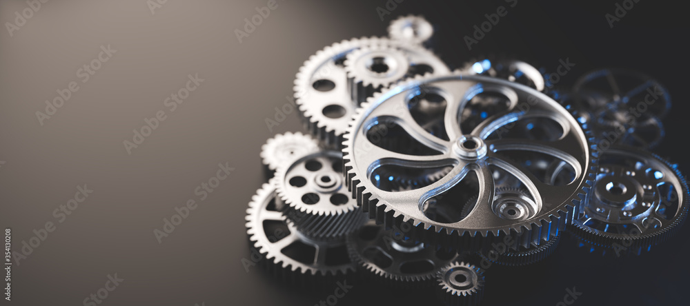 Gears and cogs mechanism. Industrial machinery Gears and cogs mechanism. Industrial machinery