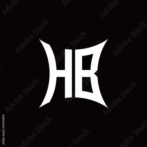 HB monogram logo with sharped shape design template