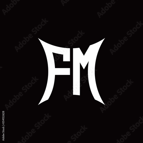FM monogram logo with sharped shape design template