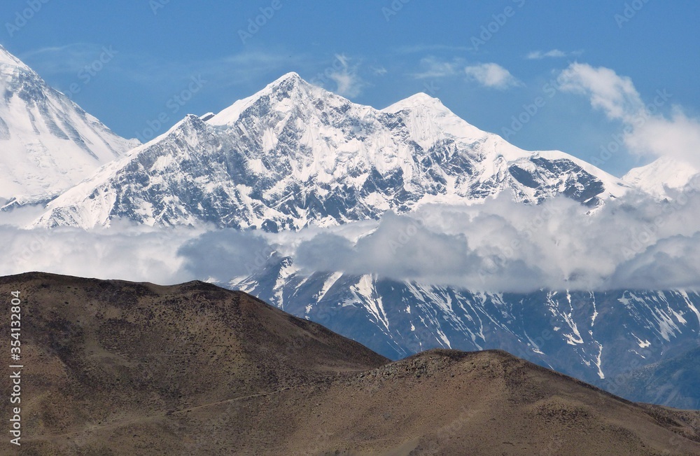 snow covered mountains in tibet