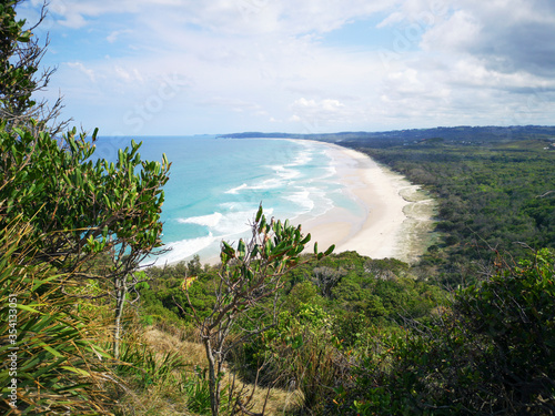 Tallow Beach from Cape Byron Lookout - is a sandy beach in Arakwal National Park is a popular spot for swimming & birdwatching.