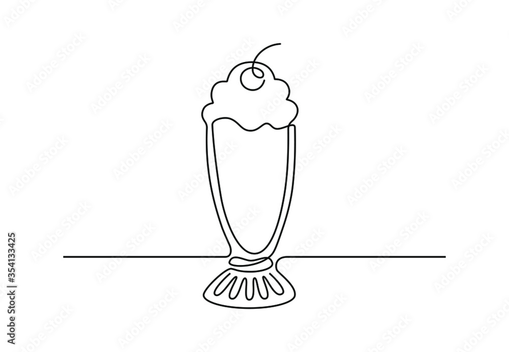 Black and White Abstract Outline Drawing Milkshake. Glass of Drink. Fashion  Illustration Drawing in Modern Style for Clothes Stock Illustration -  Illustration of notes, comic: 135706696