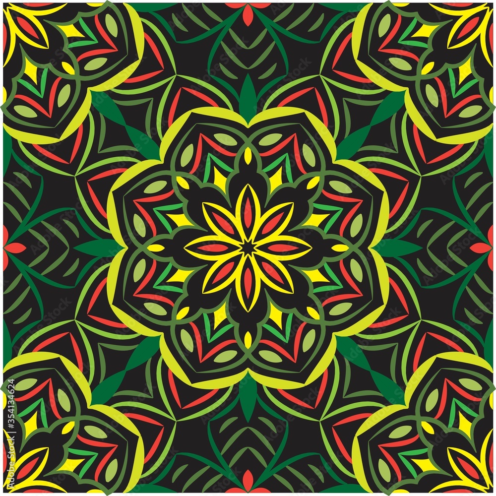 Ornamental mandala design abstract background. Seamless pattern with flowers Ornamental mandala design abstract background. Seamless pattern with flowers