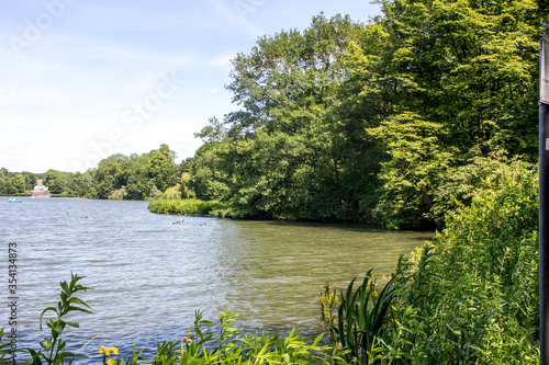 Panoramic view of park area Ruhr area North Rhine Westphalia Gelsenkirchen