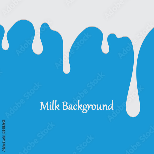 Milk White Liquid Dripping Blue Background Illustrations & Vectors