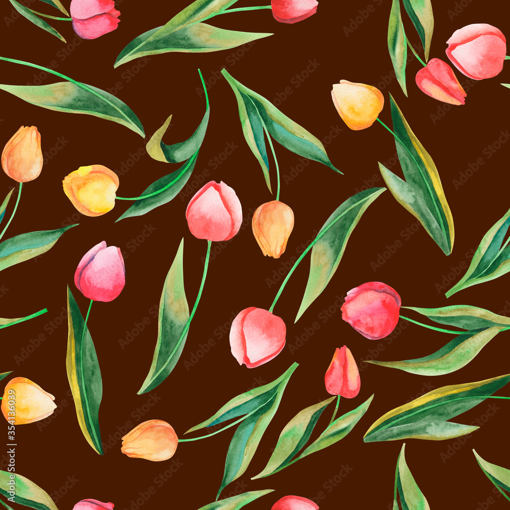 seamless pattern, watercolor illustration, flowers and tulip patterns, for wedding design, wallpaper ornament, wrapping paper, scrapbooking seamless pattern, watercolor illustration, flowers and tulip patterns, for wedding design, wallpaper ornament, wrapping paper, scrapbooking