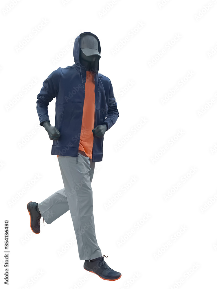 Running male mannequin.