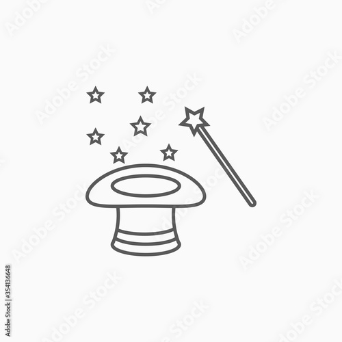 magic hat icon, magical vector