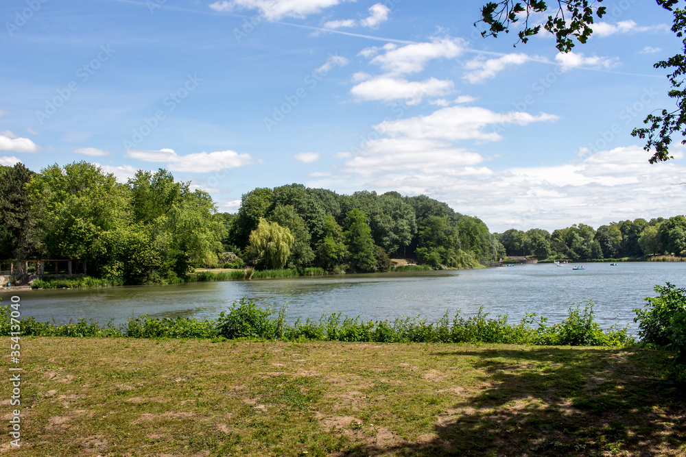 Fototapeta premium Panorama view over the Ruhr area North Rhine Westphalia Gelsenkirchen