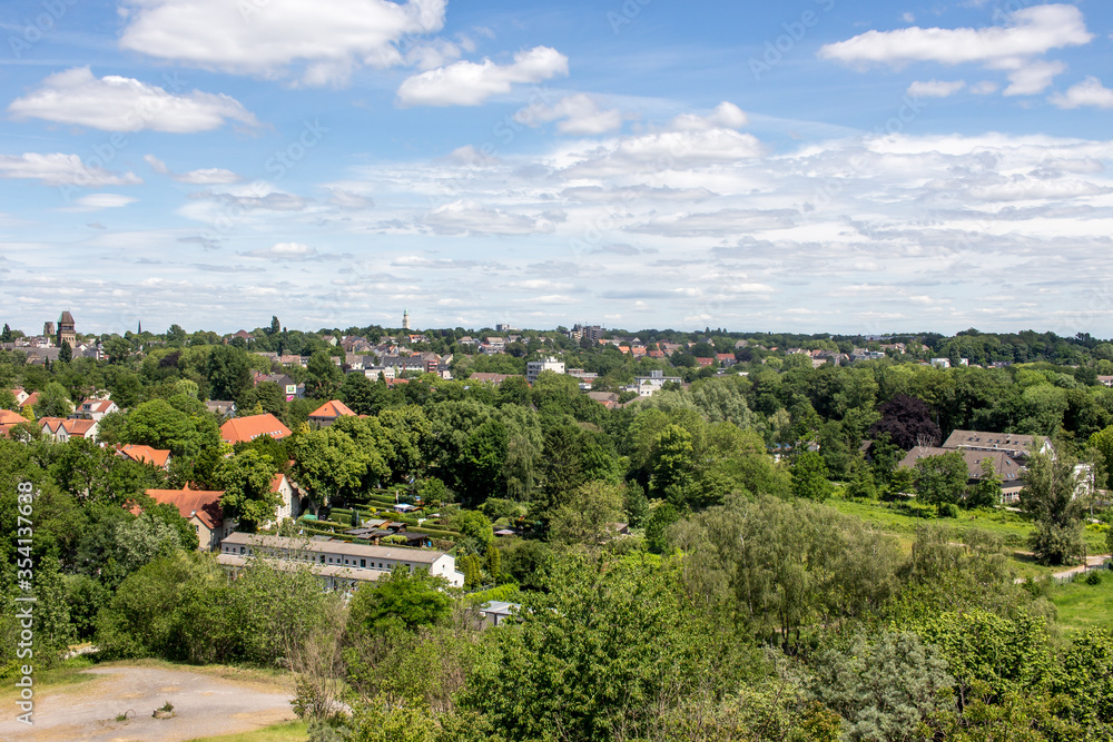 Panorama view over the Ruhr area North Rhine Westphalia Gelsenkirchen