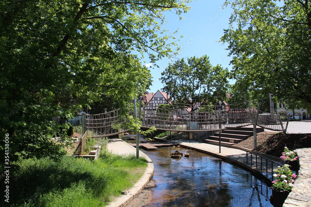 Fototapeta premium Hängebrücke am Markt in Bad Salzuflen