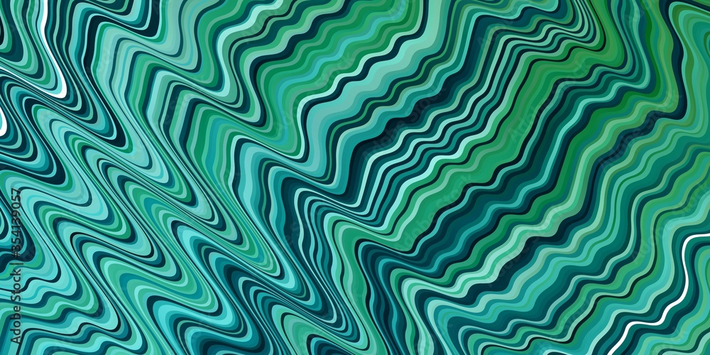 Light Blue, Green vector backdrop with bent lines. Bright illustration with gradient circular arcs. Smart design for your promotions. Light Blue, Green vector backdrop with bent lines. Bright illustration with gradient circular arcs. Smart design for your promotions.