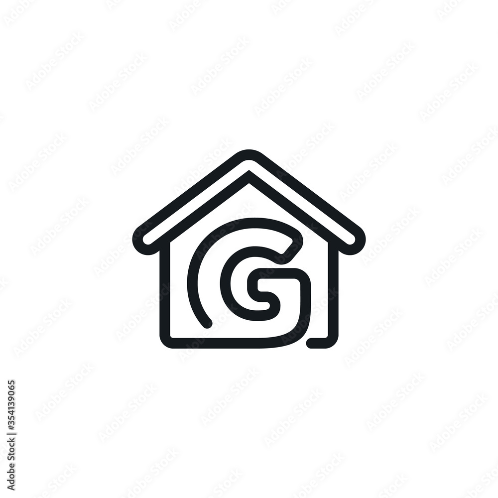 Letter G In House Icon Vector Design Template Letter G In House Icon Vector Design Template