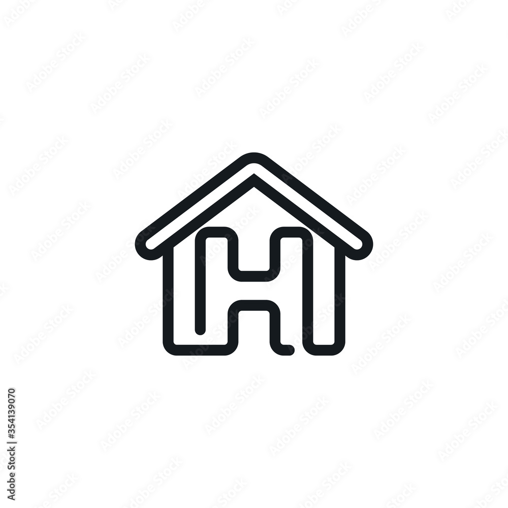 Letter H In House Icon Vector Design Template Letter H In House Icon Vector Design Template