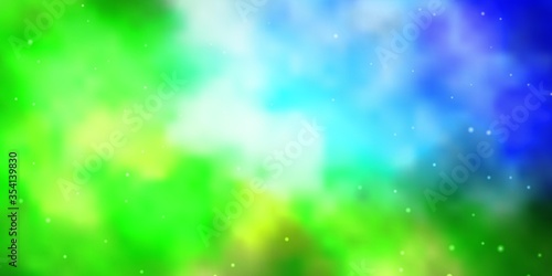 Light Blue, Green vector pattern with abstract stars. Colorful illustration in abstract style with gradient stars. Design for your business promotion. © Guskova