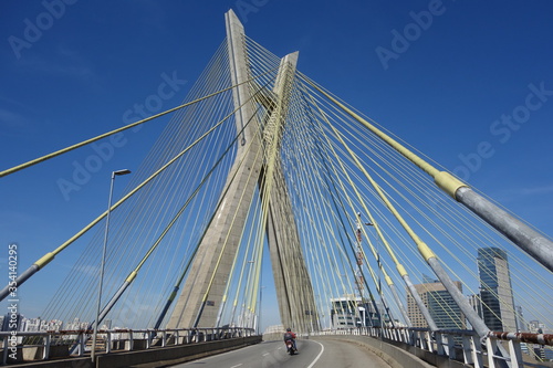 Sao Paulo/Brazil: cable-stayed bridge, cityscape. Ponte estaiada photo