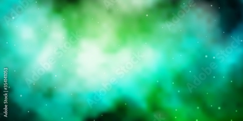 Light Blue, Green vector texture with beautiful stars. Shining colorful illustration with small and big stars. Theme for cell phones.