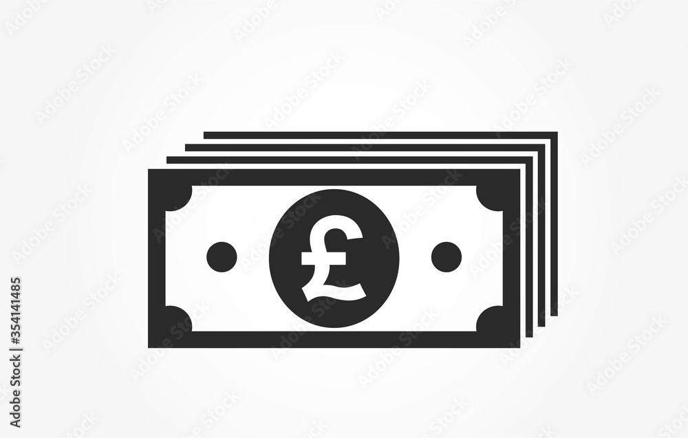 british pound banknote stack icon. money and cash symbol - obrazy, fototapety, plakaty 
