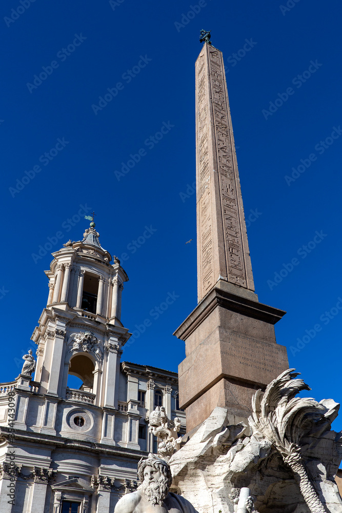 Piazza Navona (Navona Square) Fountain of the Four Rivers, Rome, Italy