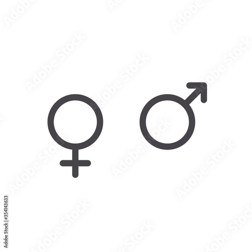 Male and female icon sign. Flat symbol isolated on white background