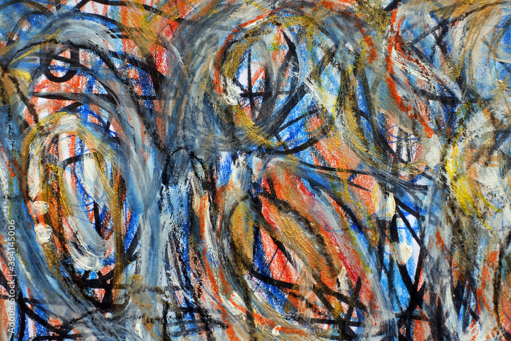 Abstract colorful background. Motley dabs of paint. Mixing color spots on the canvas. Etude in the style of abstract expressionism.
Abstract colorful background. Motley dabs of paint. Mixing color spots on the canvas. Etude in the style of abstract expressionism.