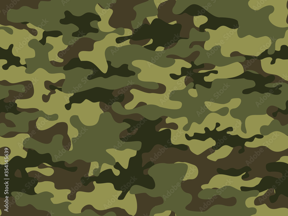 Fototapeta premium Camouflage seamless pattern green. Abstract background military camo