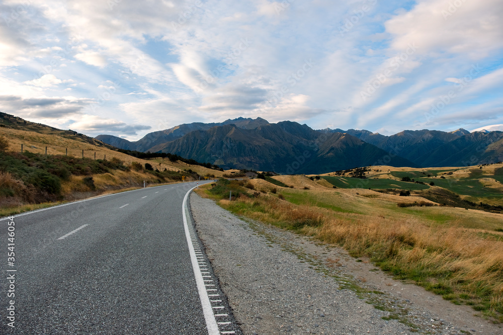 Highway 6 near Wanaka, South Island, New Zealand