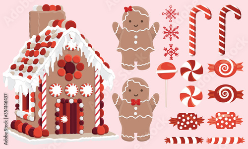 Christmas Ginger Bread House With Gingerman and Ginger Girl