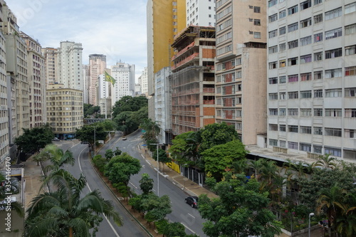 Sao Paulo/Brazil: cityscape, streetview, avenue in downtown photo