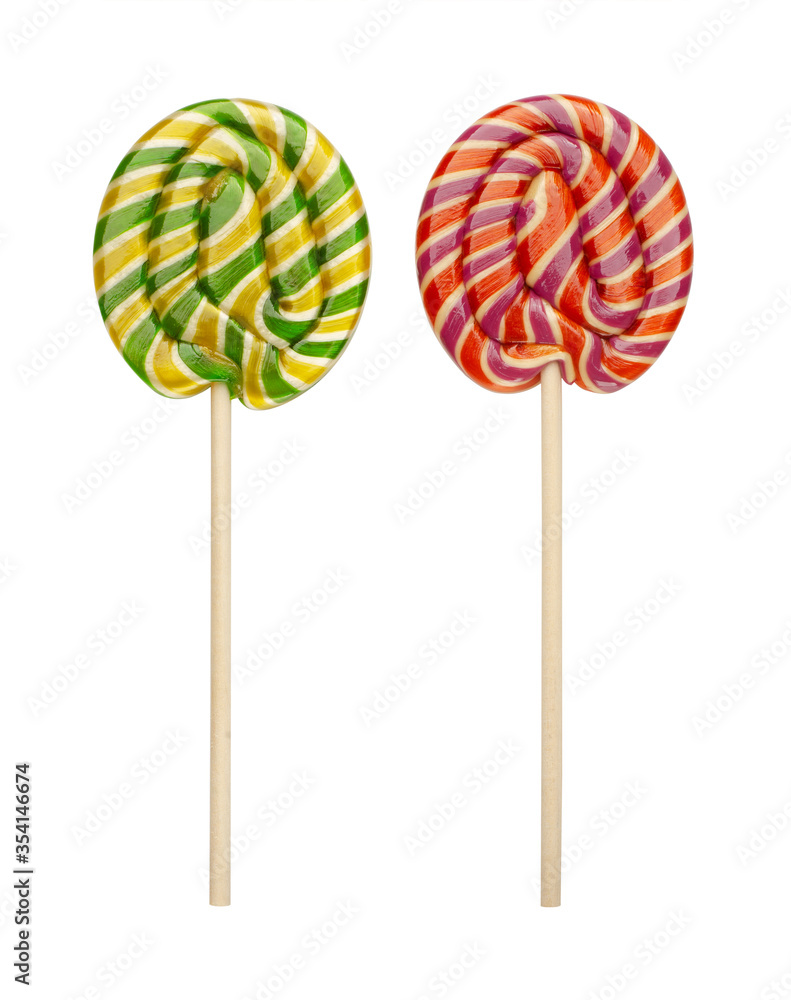 Colorful lollipops isolated