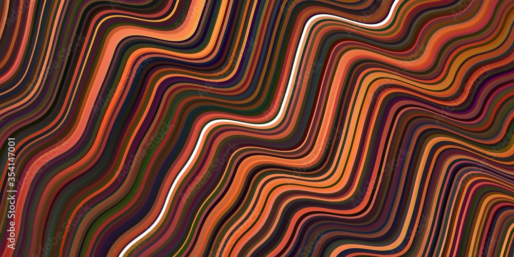 Dark Orange vector background with curved lines. Dark Orange vector background with curved lines.