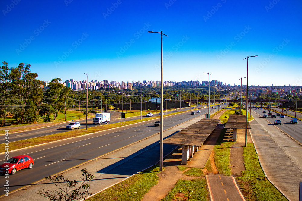 A beautiful view of EPTG street at Brasilia, Brazil.