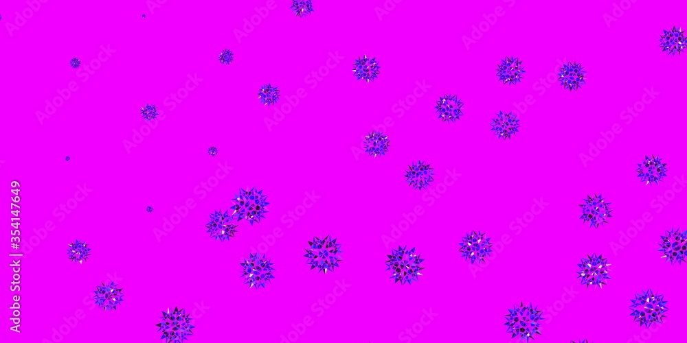 Light Pink, Blue vector doodle texture with flowers.