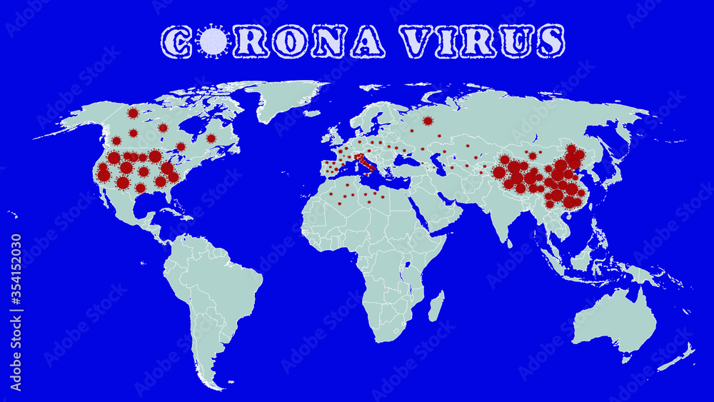 Map of the spread of the COVID-19 virus in the world. Epidemic on the world map. The number of cases on the globe. Vector image.Maps show where the coronavirus has spread. vector illustration. Map of the spread of the COVID-19 virus in the world. Epidemic on the world map. The number of cases on the globe. Vector image.Maps show where the coronavirus has spread. vector illustration.