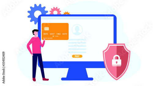 Wallpaper Mural Secure payment, personal information security, account protection design concept. Torontodigital.ca