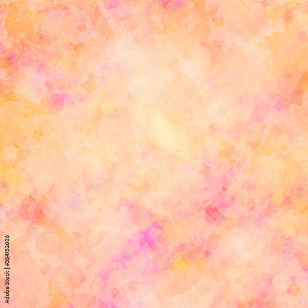 Yellow and pink background with marbled mottled romantic colors and soft blurred watercolor painted texture, abstract pastel and beige colors in pretty pattern