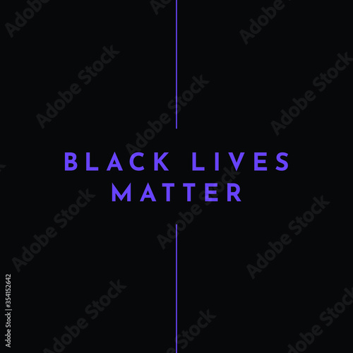 Black Lives Matter purple banner simple minimal vector