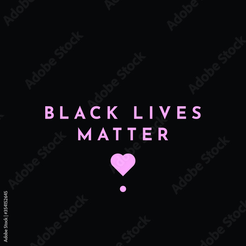 Black Lives Matter banner with heart vector