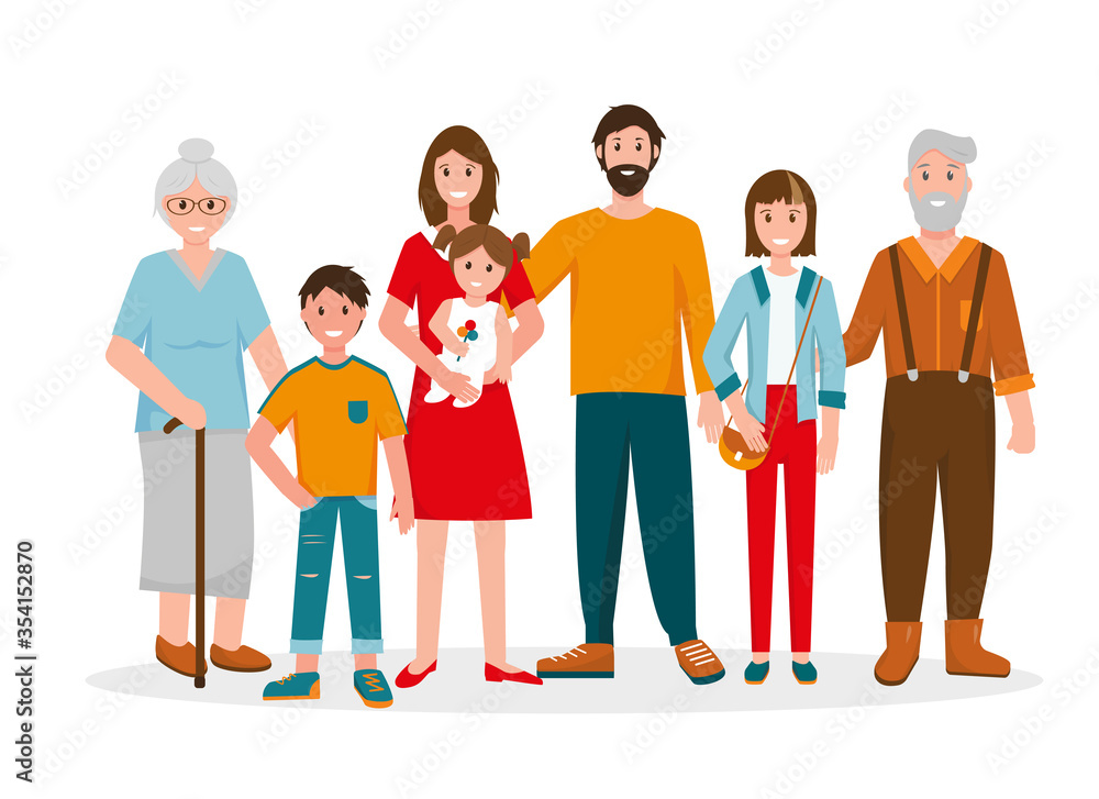 Fototapeta premium Happy family portrait. Three generation.