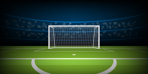 Rideaux Stade Football stadium arena, football goal on penalty position, vector illustration  © CS21NNN