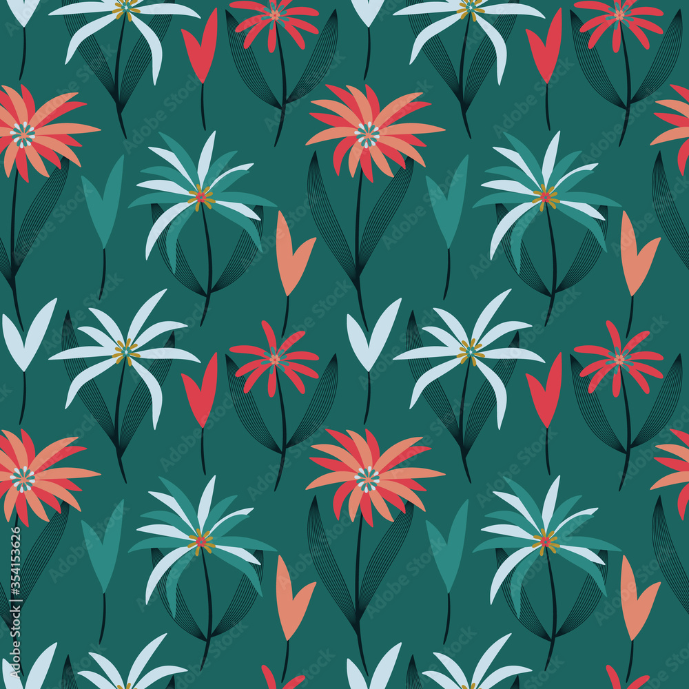 seamless repeating pattern with flowers. vector illustration seamless repeating pattern with flowers. vector illustration